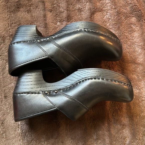 DANSKO Black Leather Clogs Sz EU 38 (US 7.5-8) - Picture 4 of 13
